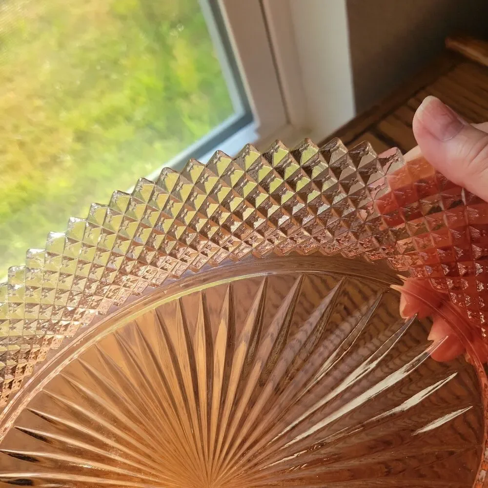 VTG Anchor Hocking Miss America Pink Depression Glass Serving Platter 12